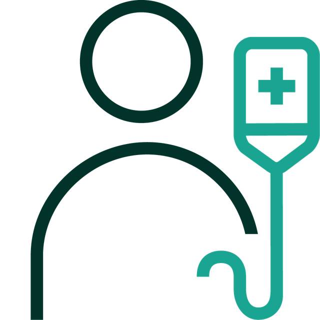 Hand with catheter icon