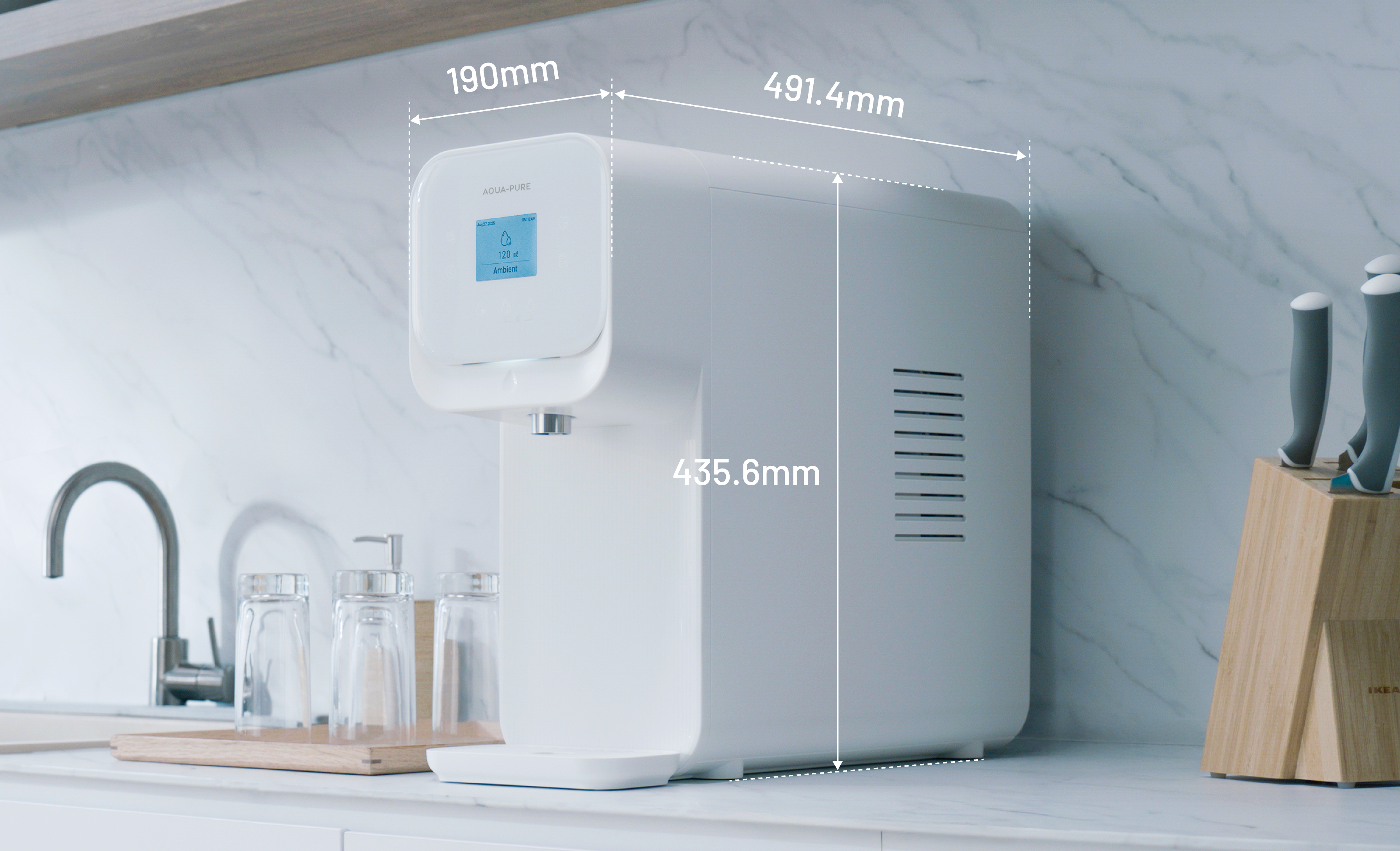 Máy lọc nước nhỏ gọn phù hợp cho không gian bếp